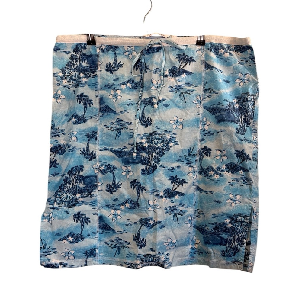 Lavender Campy Retro Hawaiian Polynesian Print Surf and Beach Cotton Skirt sz L